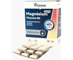 VITAVEA Magnis + vitaminas B6, 45 augalinės kilmės kapsulės