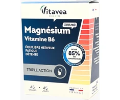 Vitavea Magnis + vitaminas B6, 45 augalinės kilmės kapsulės