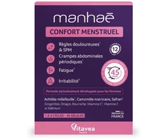 VITAVEA Manhaé Menstruacijų komfortui, 45 augalinės kilmės kapsulės