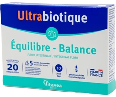 Vitavea Ultrabiotique Balance žarnyno floros pusiausvyrai, 10 augalinės kilmės kapsulių