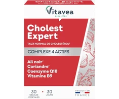 VITAVEA Cholest Expert cholesterolio kontrolei, 30 augalinės kilmės kapsulių