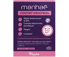 VITAVEA Manhaé Menstruacijų komfortui, 45 augalinės kilmės kapsulės