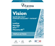 VITAVEA VISION Regėjimo komfortui, 45 augalinės kilmės kapsulės