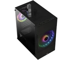 Aerocool Atomic Lite v2 Micro-ATX kompiuterio korpusas, RGB, Tempered Glass – juodos spalvos