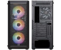 Aerocool Beam-G-BK-v2 Mid Tower, Tempered Glass – Juodas