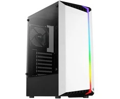 Aerocool Bionic v1 Midi-Tower, RGB, Tempered Glass - juodos spalvos/baltos spalvos