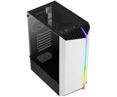 Aerocool Bionic v1 Midi-Tower, RGB, Tempered Glass - juodos spalvos/baltos spalvos