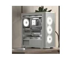 Aerocool D501A PC case, Mid Tower, ATX, Tempered Glass – baltas