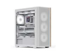 Aerocool D501A PC case, Mid Tower, ATX, Tempered Glass – baltas