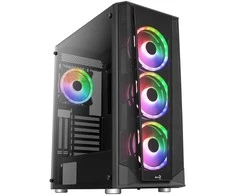 Aerocool Prism ARGB Midi-Tower, Tempered Glass - juodos spalvos