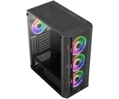 Aerocool Prism ARGB Midi-Tower, Tempered Glass - juodos spalvos