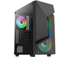 Aerocool Scape-G-BK-v3 Midi-Tower, Tempered Glass, ARGB – juodos spalvos