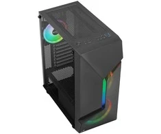 Aerocool Scape-G-BK-v3 Midi-Tower, Tempered Glass, ARGB – juodos spalvos