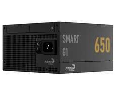 AeroCool Smart G1 80 PLUS auksinis power supply, PCIe 5.1, ATX 3.1 - 650 Watt, juodas