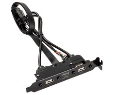 Akasa vidinis USB 3.0/2.0 į išorinį USB-C ir 2x USB 2.0 Type-A adapterio laidas - 40 cm, juodas