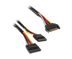 Akasa SATA Power Y Cable – 30cm, Pack of 2