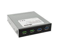 „Akasa USB 3.1 Gen2“ ir „Quick Charge Panel“ 3,5 colio – juodos spalvos