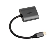 Akasa USB 3.2 Gen1 Type-C dvigubas kortelių skaitytuvas – sidabrinis