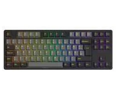 Mėlyna AKKO Juodas &amp; auksinis 5087S V1 Klaviatūra žaidimams, RGB Akko V3 Kreminis Mėlyna Pro Switches, ISO DE, juodas &amp; auksinis