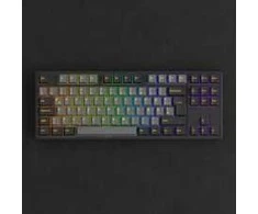 Mėlyna AKKO Juodas &amp; auksinis 5087S V1 Klaviatūra žaidimams, RGB Akko V3 Kreminis Mėlyna Pro Switches, ISO DE, juodas &amp; auksinis