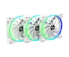 Alpenföhn 140mm Wing Boost 3 ARGB PWM-korpuso ventiliatorius, Triple – baltos spalvos
