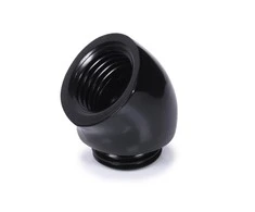 „Alphacool“ 45 laipsnių G1/4 colio lizdas į G1/4 colio kištuką, juodas