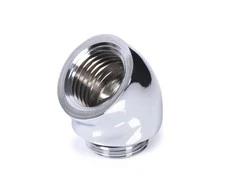 „Alphacool“ 45 laipsnių G1/4 colio kištukas į G1/4 colio kištuką, chromuotas