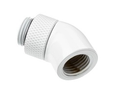 „Alphacool Eiszapfen“ 45 laipsnių pasukamas kampinis adapteris G1/4 lizdas į G1/4 kištuką - Baltas