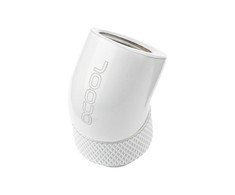 „Alphacool Eiszapfen“ 45 laipsnių pasukamas kampinis adapteris G1/4 lizdas į G1/4 kištuką - Baltas