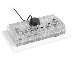 „Alphacool Apex Distroplate Dark Base Pro 901“, ARGB su „Apex“ pompa – balta