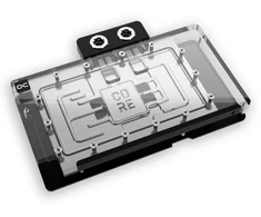 „Alphacool Core GeForce RTX 5080“ ir „5070 Ti TUF GPU Vanduo“ aušinimas, ARGB, su galine plokšte · akrilas