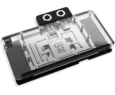 „Alphacool Core RX 9070 Nitro+ GPU“ vandens blokas, ARGB, su galine plokšte – akrilas