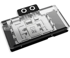 „Alphacool Core RX 9070 TUF/Prime GPU“ vandens blokas, ARGB, su galine plokšte · akrilas