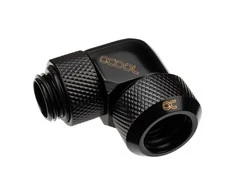 „Alphacool Eiszapfen“ 13 mm kieto vamzdžio suspaudimo jungtis, 90 laipsnių pasukama, G1/4 "juodas"