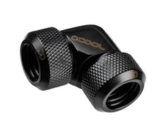 Alphacool Eiszapfen 13mm hard tube screw fitting 90 degree L-connector acrylic-brass tubes – juodas