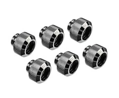 „Alphacool Eiszapfen“ 13 mm kieto vamzdžio suspaudimo jungtis G1/4, 6 vnt. pakuotė – chromuota