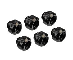 Alphacool Eiszapfen 13mm Hardtube compression fitting G1/4, 6-Pack – juodas