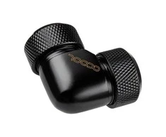 Alphacool Eiszapfen 13mm hard tube screw fitting 90 degree L-connector acrylic-brass tubes – juodas
