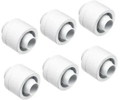 Alphacool Eiszapfen 16/10 mm screw-in fitting G1/4, 6-pack – baltas