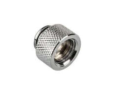„Alphacool“ jungties adapteris, tiesus G1/4 colio lizdas į G1/4 colio kištuką, chromuotas sidabrinis