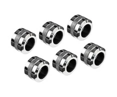 Alphacool Eiszapfen Pro fitting 16mm hard tube G1/4, 6-Pack – chrome