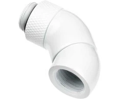 Alphacool Eiszapfen Angle Adapteris, 45 degrees, double, rotatable, G1/4 female to G1/4 female – baltas