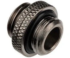 Alphacool ES Dual Adapteris, Plug-in, G1/4 Female to G1/4 Female – Juodas