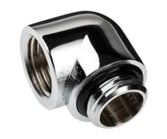 „Alphacool“ 90 laipsnių kištukas, G1/4 colio kištukas, G1/4 colio kištukas, chromuotas