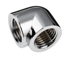 Alphacool Eiszapfen Adapteris 90 Degree G1/4 inch Female to G1/4 inch Female – chrome