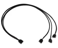 Alphacool Y-Splitter aRGB 3-pin to 3x 3-pin 60cm – juodos spalvos