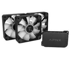APNX FP1-R PWM Fan, Reverse Blade, PWM, ARGB – 3-Pack, Juodas
