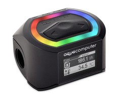 „Aqua Computer“ srauto jutiklis, didelio srauto NEXT, OLED, 2x G1/4, RGBpx, juodas