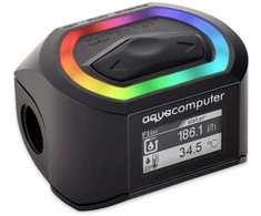 „Aqua Computer“ srauto jutiklis, didelio srauto NEXT, OLED, 2x G1/4, RGBpx, juodas