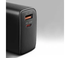 AXAGON GaN sieninis įkroviklis 2x prievadas (USB-A + USB-C), PD3.0/PPS/QC4+/SFC2.0/AFC/SCP/FCP/Apple, 45W | ACU-PQ45